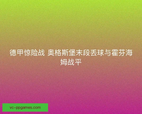 德甲惊险战 奥格斯堡末段丢球与霍芬海姆战平
