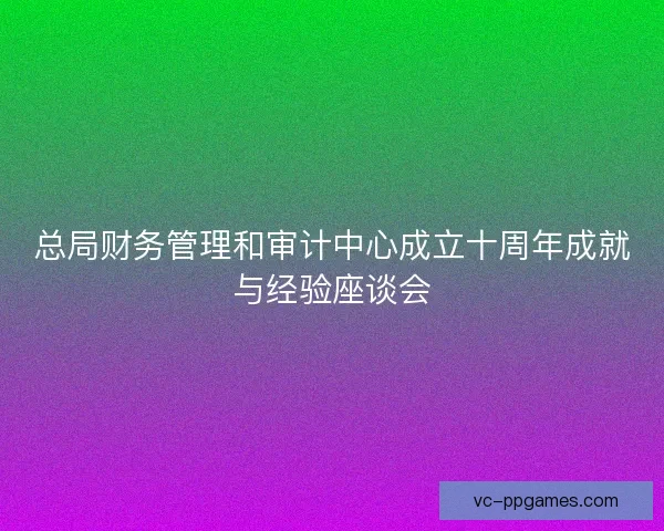 总局财务管理和审计中心成立十周年成就与经验座谈会 总局财务管理和审计中心成立十周年成就与经验座谈会